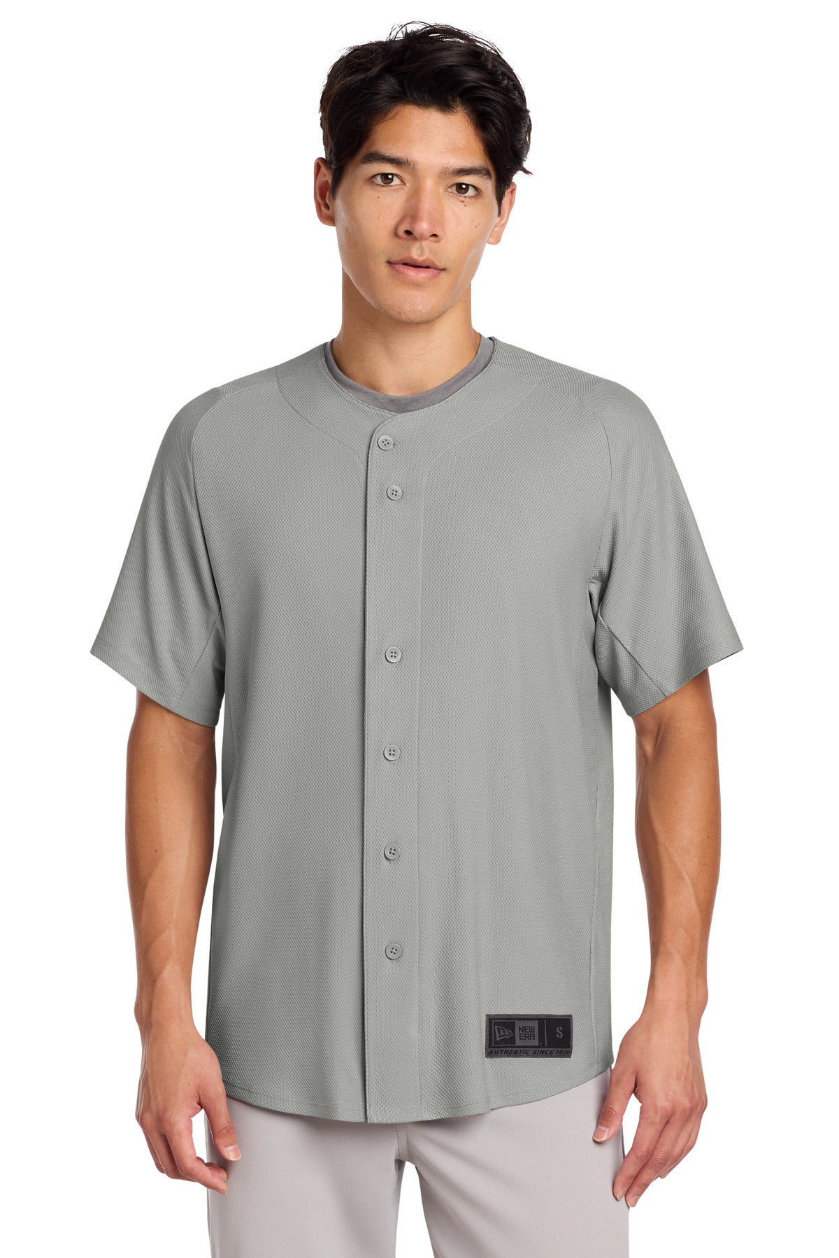 New Era  Diamond Era Full-Button Jersey - Grey