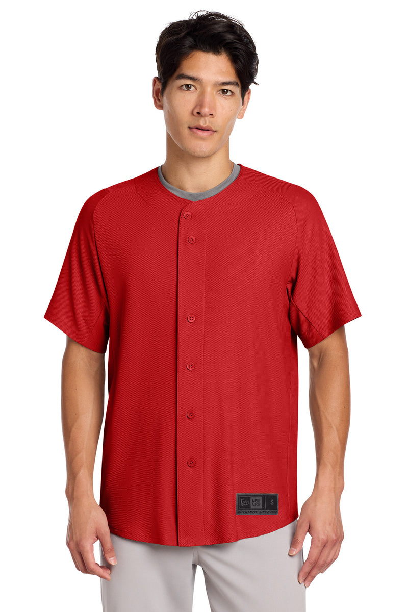 New Era  Diamond Era Full-Button Jersey - Scarlet