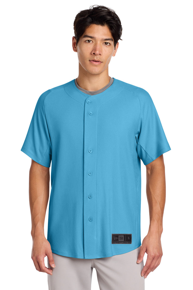 New Era  Diamond Era Full-Button Jersey - Sky Blue