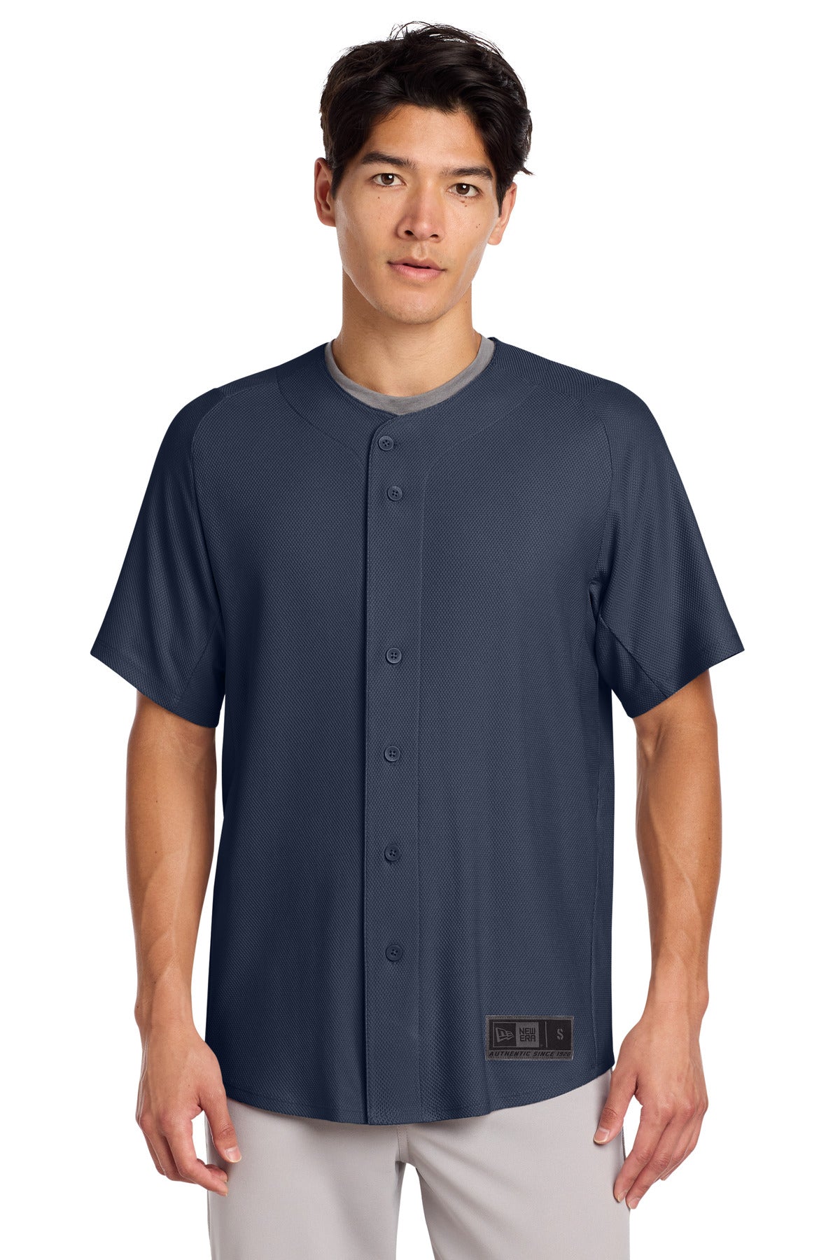 New Era  Diamond Era Full-Button Jersey - True Navy