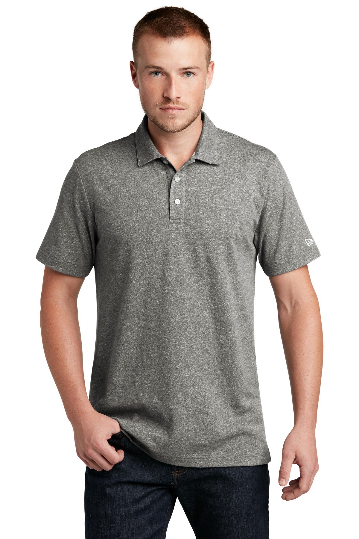 New Era  Slub Twist Polo - Shadow Grey Twist
