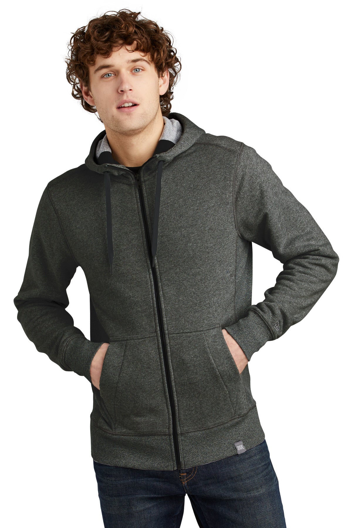 New Era  French Terry Full-Zip Hoodie - Black Twist