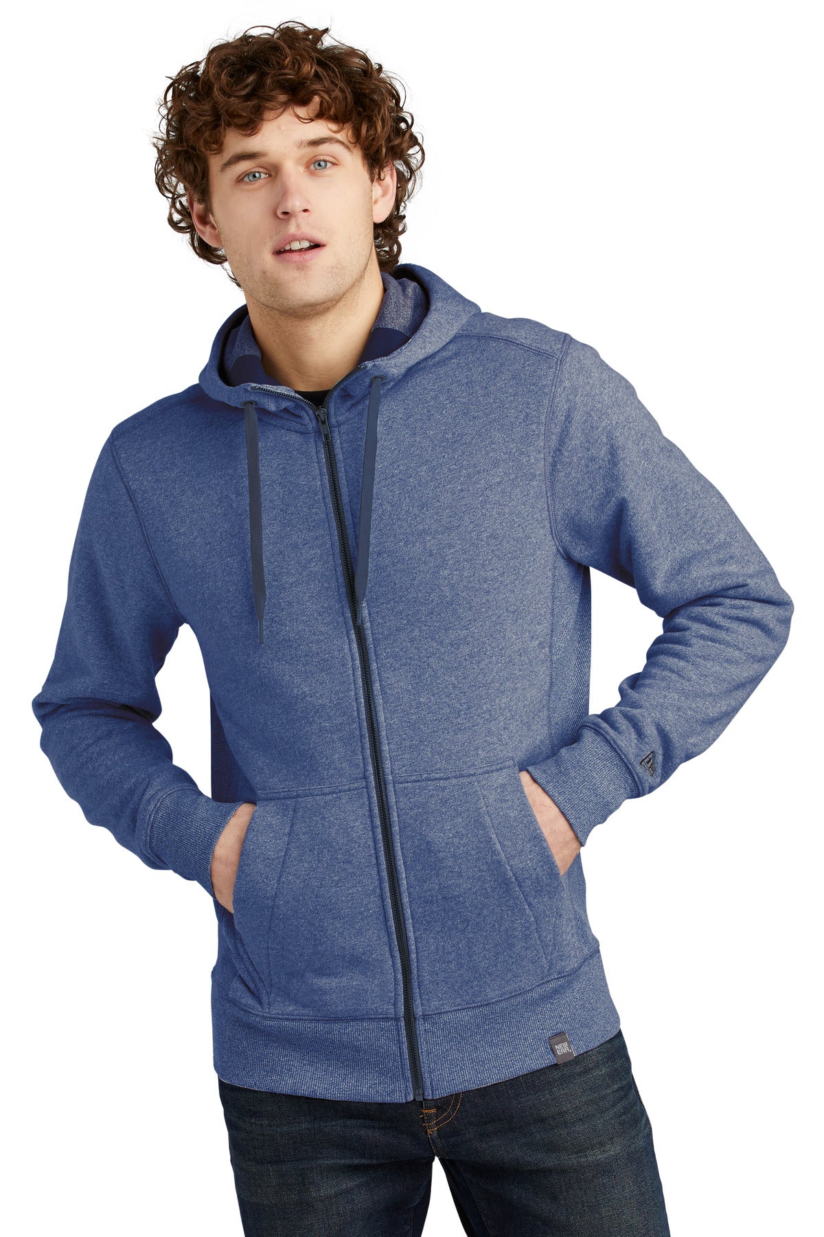 New Era  French Terry Full-Zip Hoodie - Dark Royal Twist