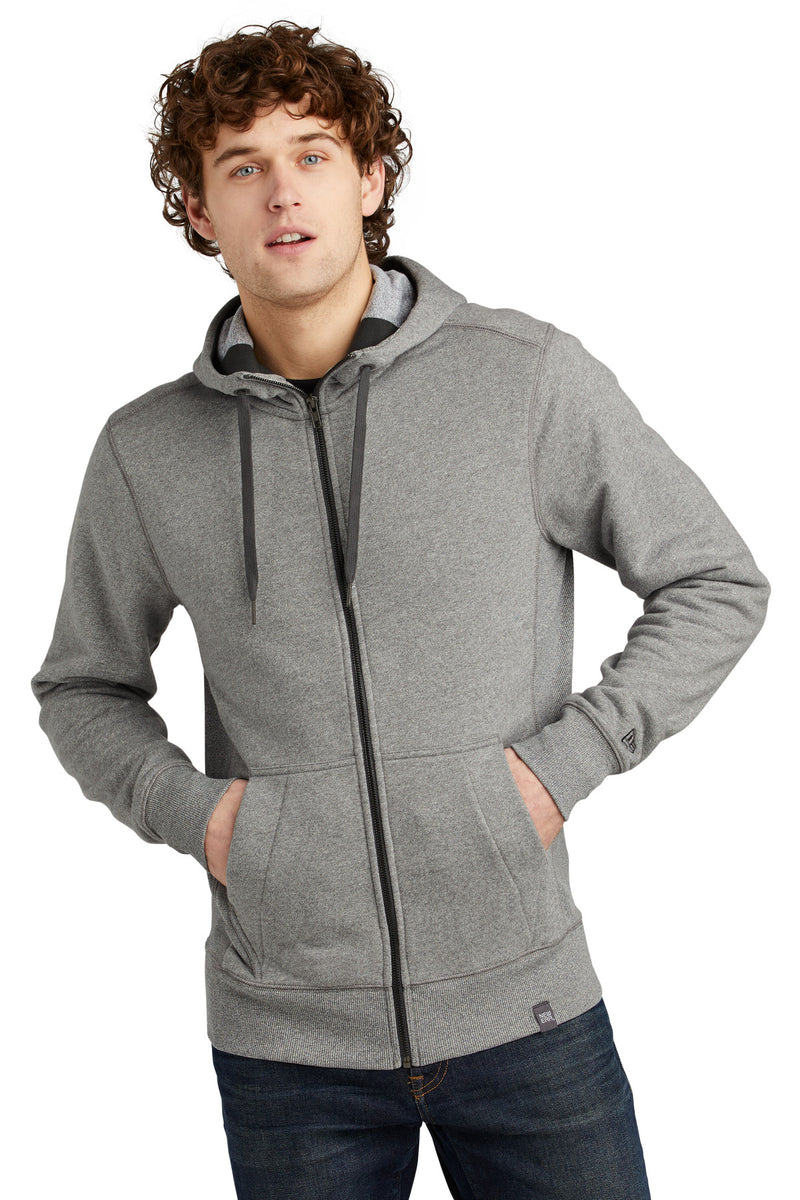 New Era  French Terry Full-Zip Hoodie - Light Graphite Twist