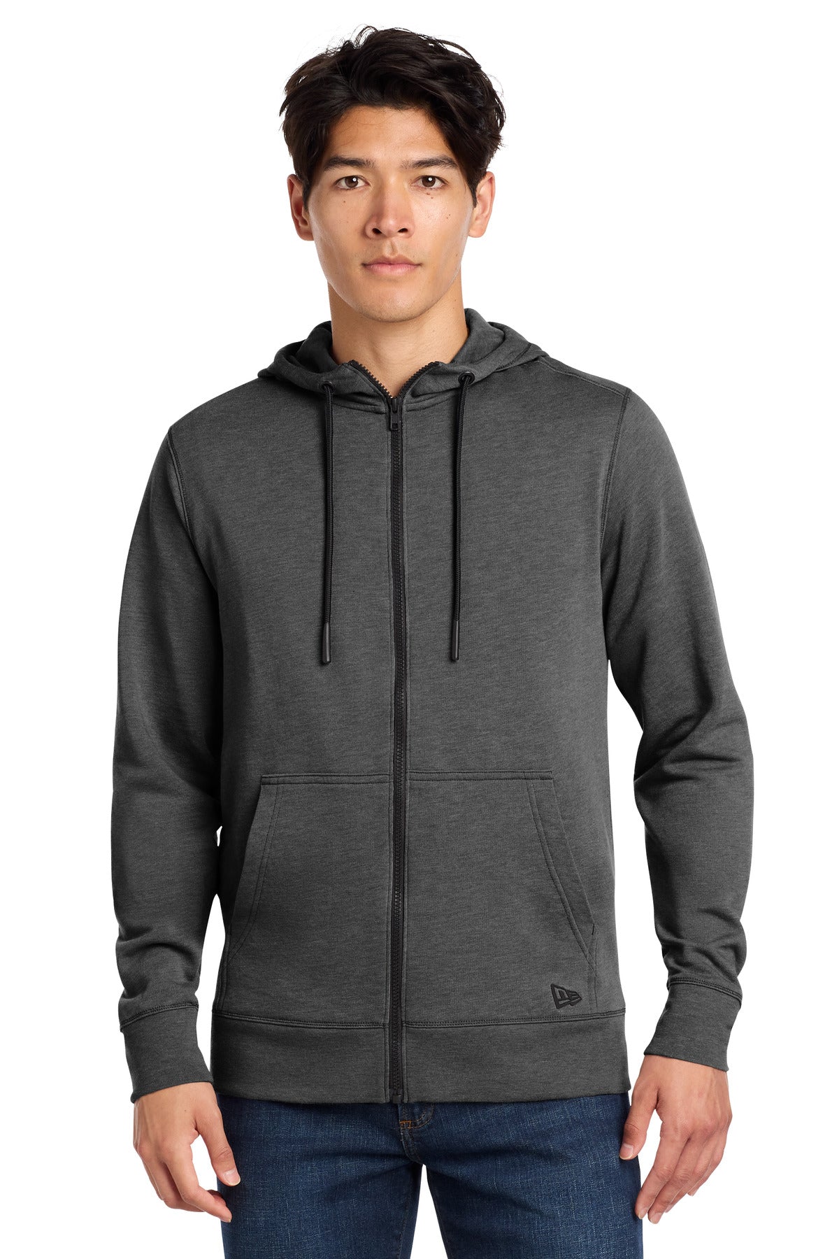 New Era  Tri-Blend Fleece Full-Zip Hoodie - Black Heather