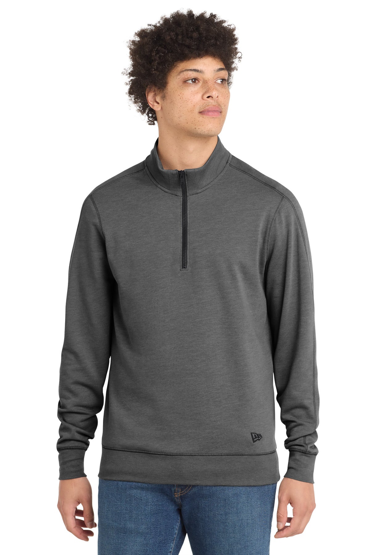 New Era  Tri-Blend Fleece 1/4-Zip Pullover - Black Heather