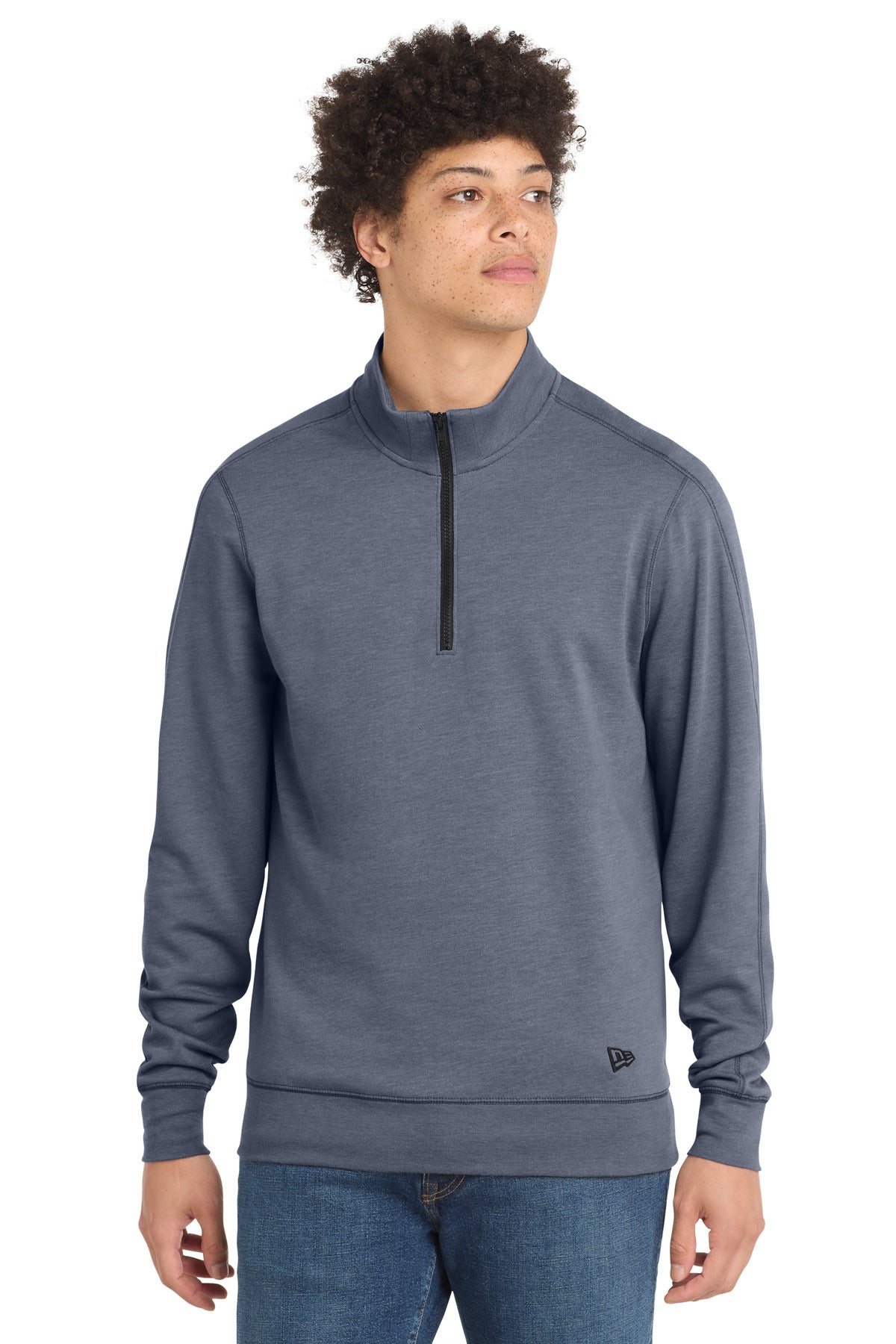New Era  Tri-Blend Fleece 1/4-Zip Pullover - True Navy Heather