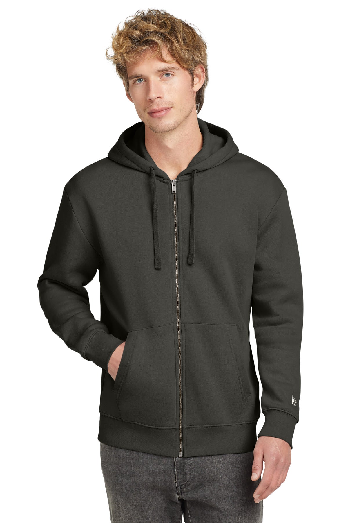 New Era Heritage Fleece Full-Zip Hoodie - Graphite