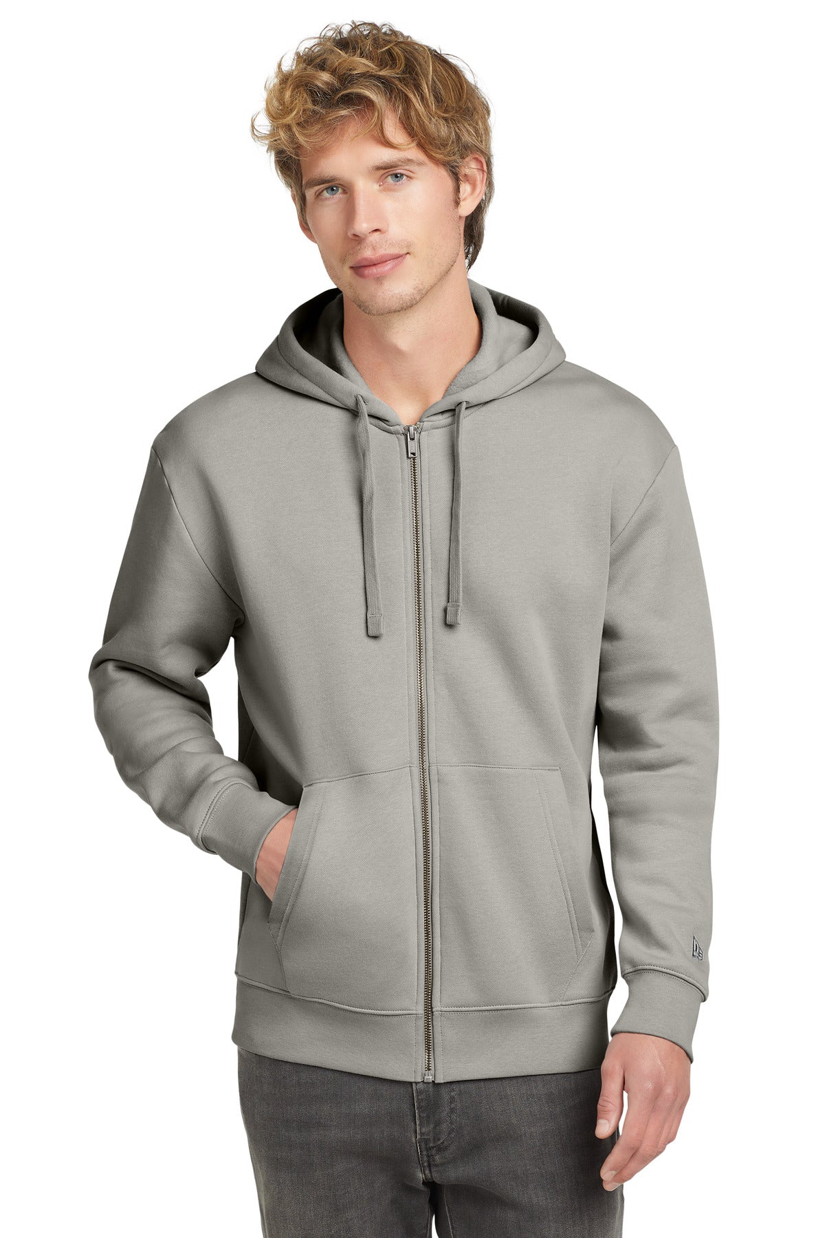 New Era Heritage Fleece Full-Zip Hoodie - Rainstorm Grey