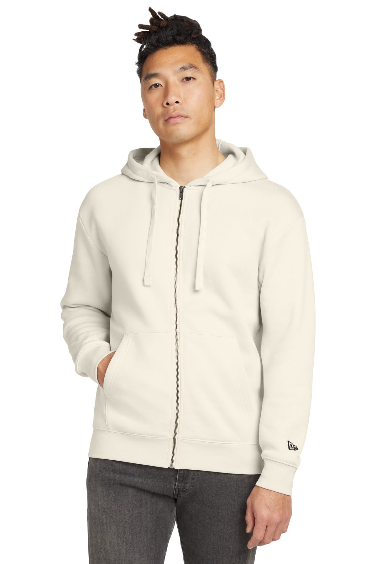 New Era Heritage Fleece Full-Zip Hoodie - Soft Beige