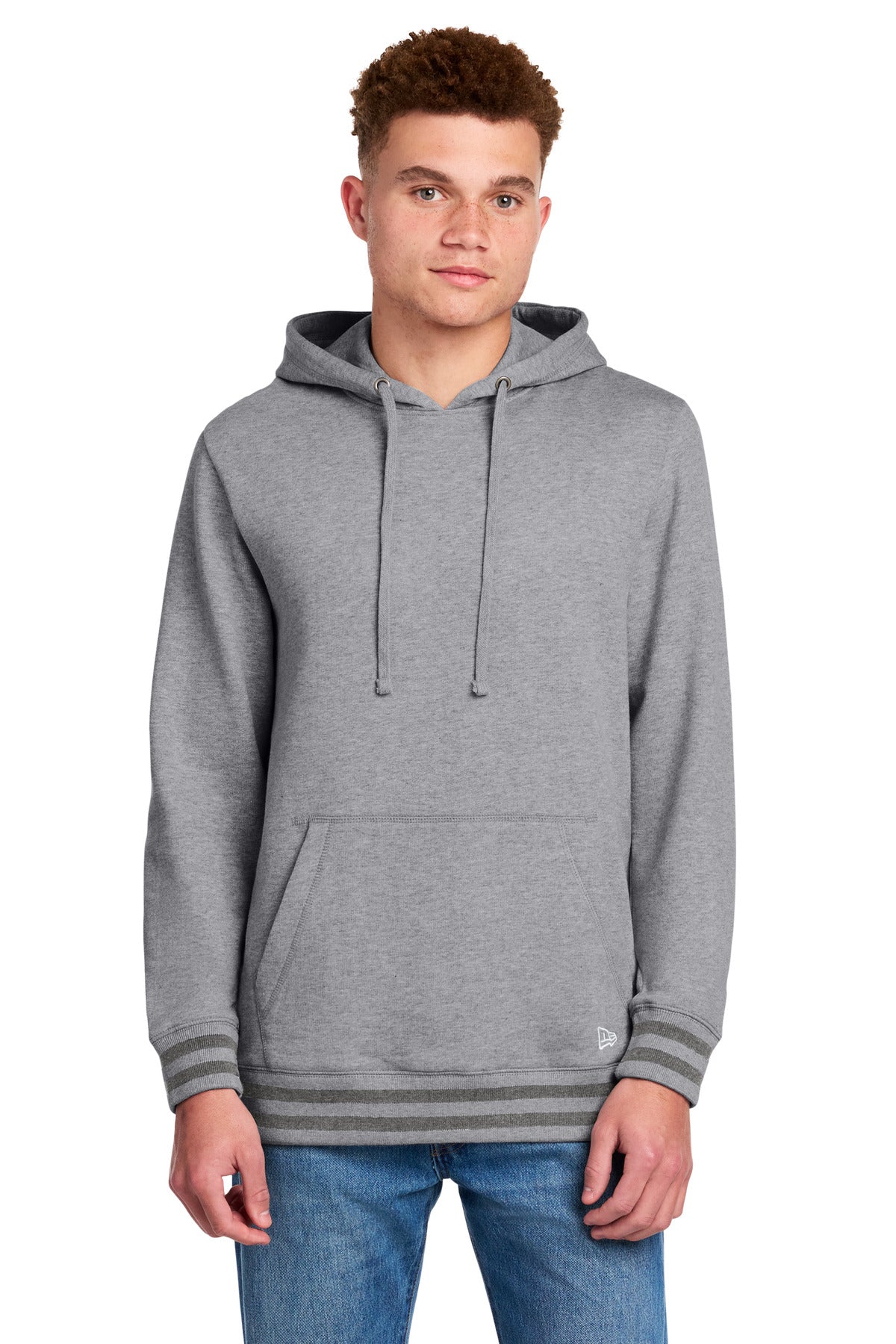 New Era Comeback Fleece Pullover Hoodie - Athletic Heather/ Dark Heather Grey