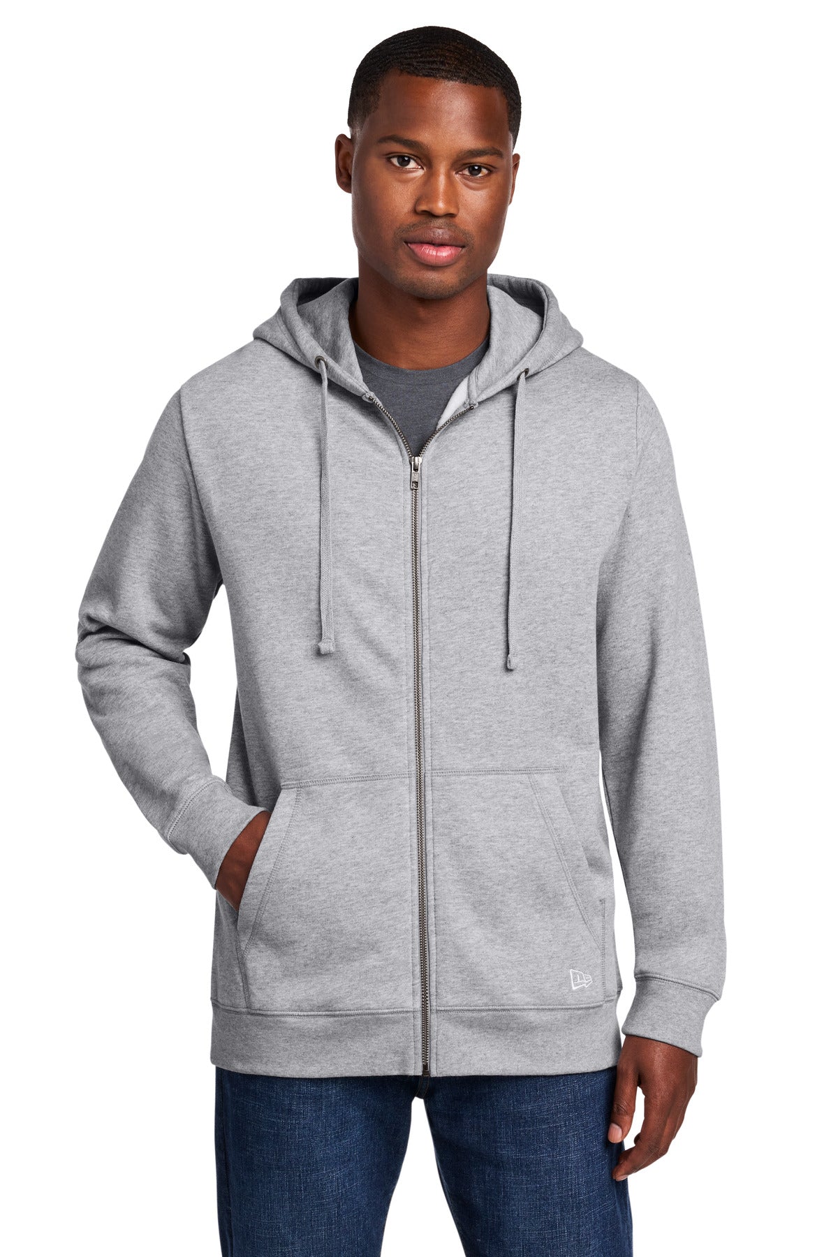 New Era Comeback Fleece Full-Zip Hoodie - Athletic Heather