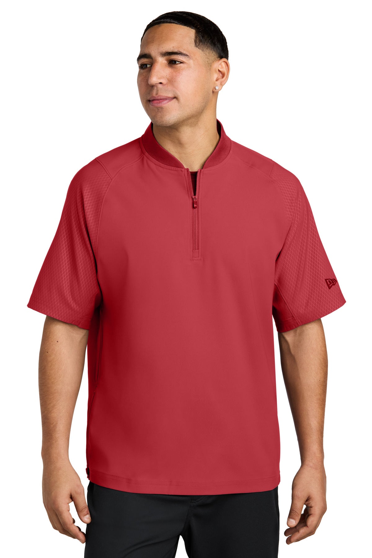 New Era  Cage Short Sleeve 1/4-Zip Jacket - Scarlet