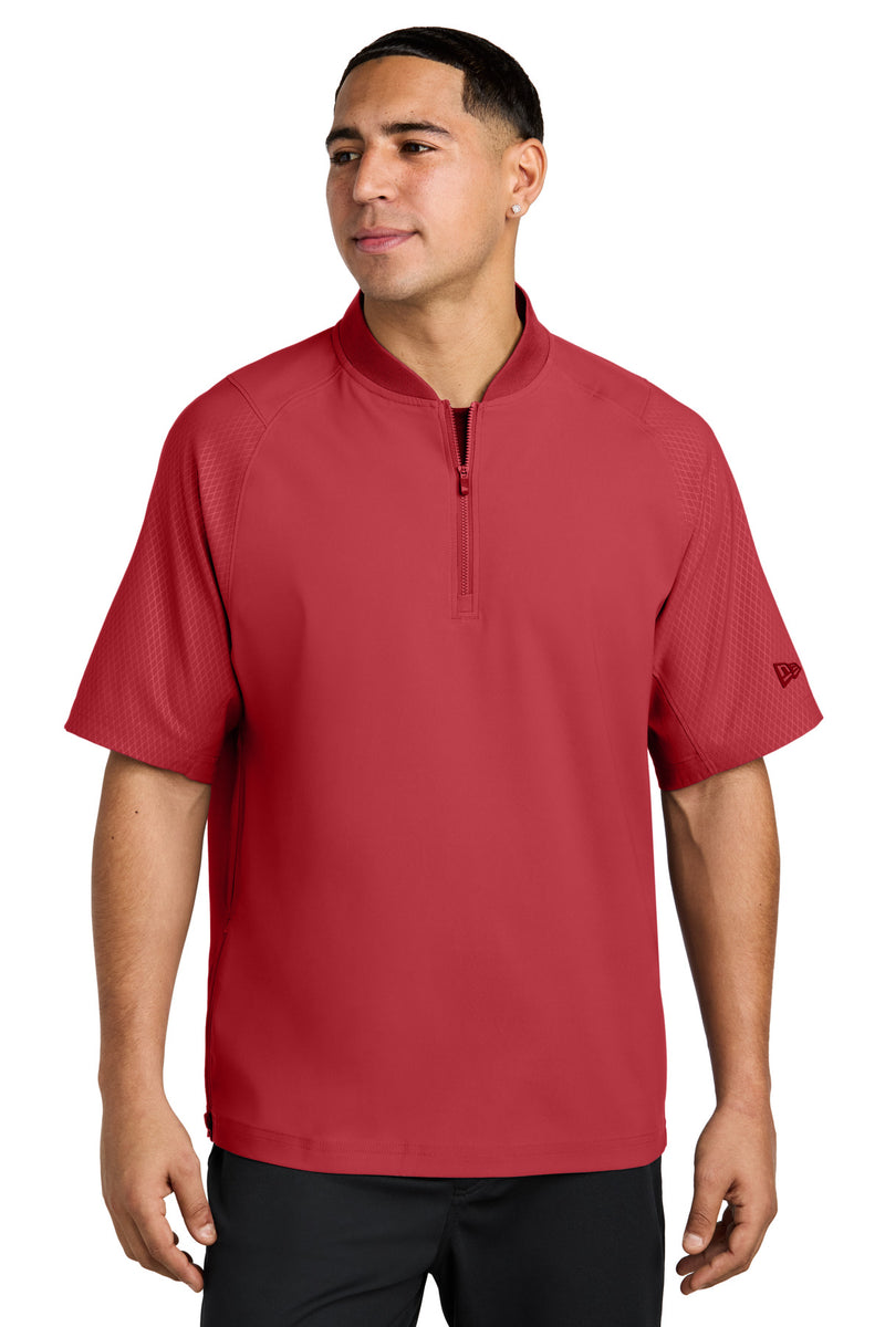 New Era  Cage Short Sleeve 1/4-Zip Jacket - Scarlet