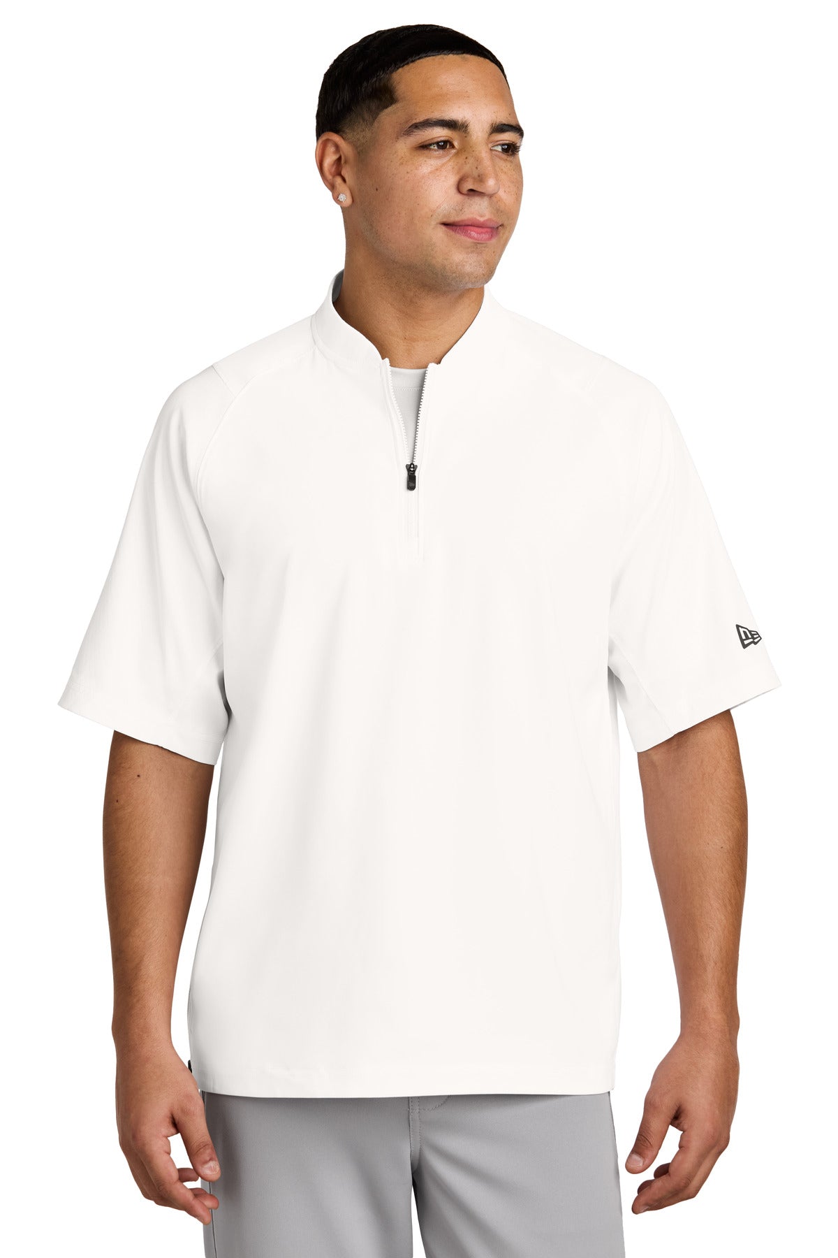 New Era  Cage Short Sleeve 1/4-Zip Jacket - White