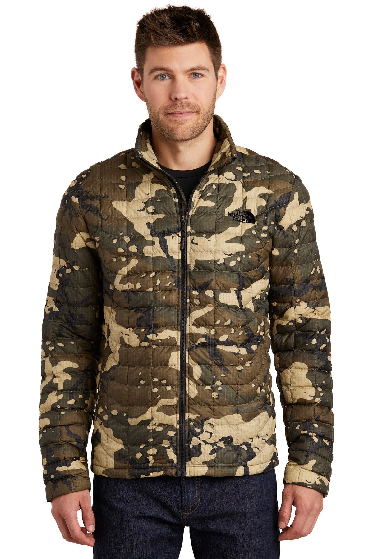 The North Face  ThermoBall   Trekker Jacket - Burnt Olive Green Woodchip Camo Print