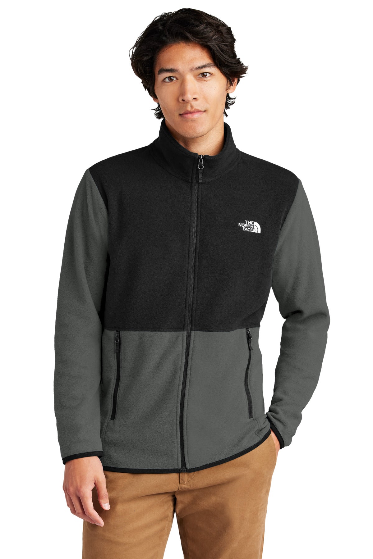 The North Face Glacier Full-Zip Fleece Jacket - Asphalt Grey/ TNF Black