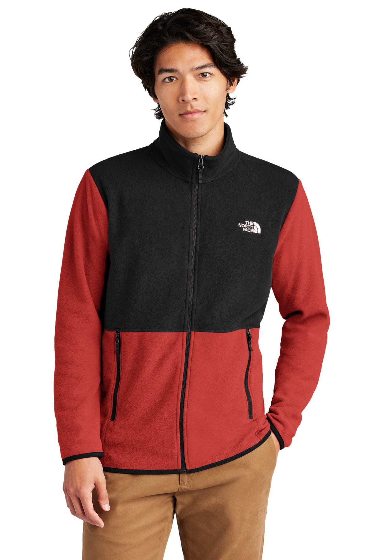 The North Face Glacier Full-Zip Fleece Jacket - Rage Red / TNF Black