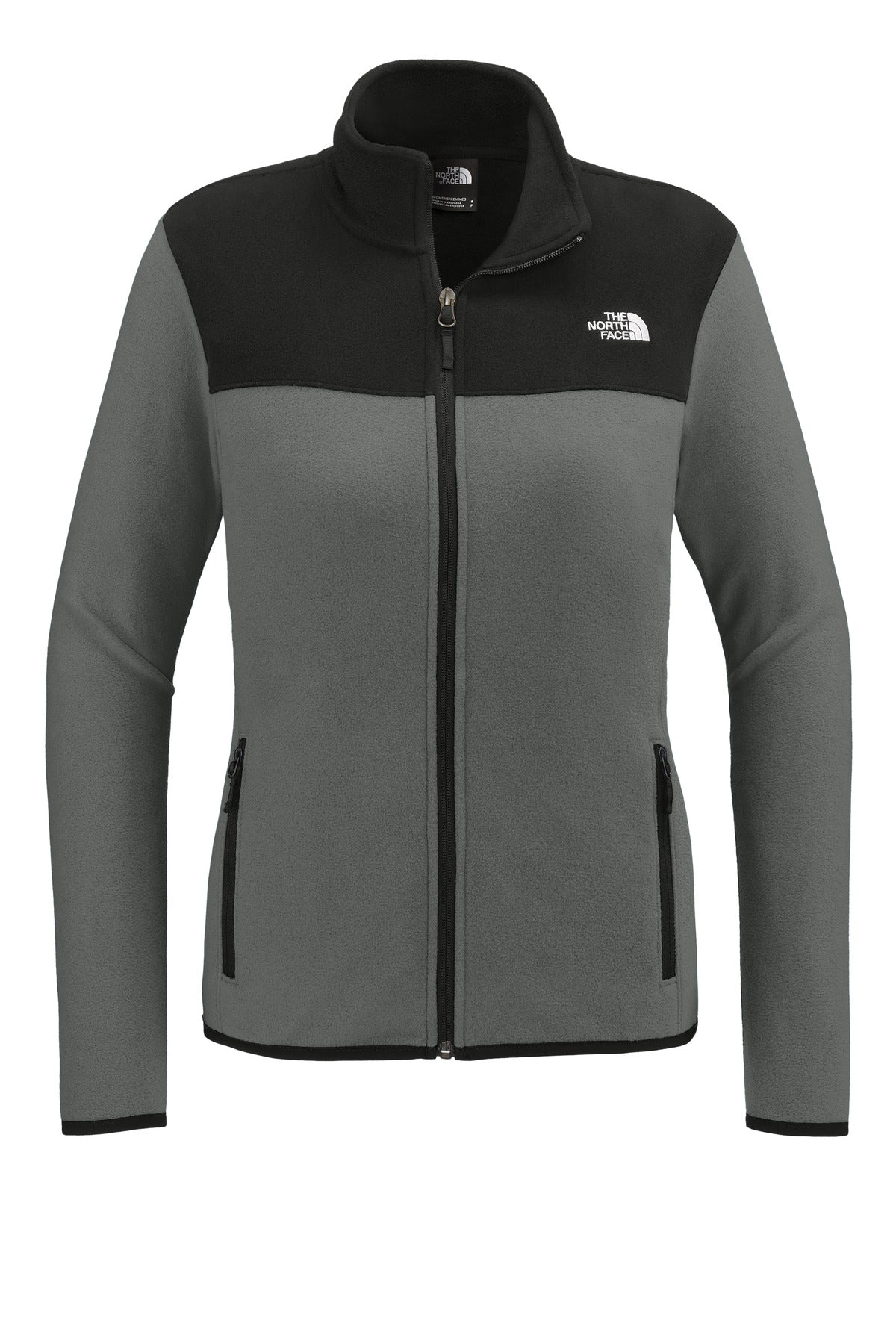 The North Face Women's Glacier Full-Zip Fleece Jacket - Asphalt Grey/ TNF Black