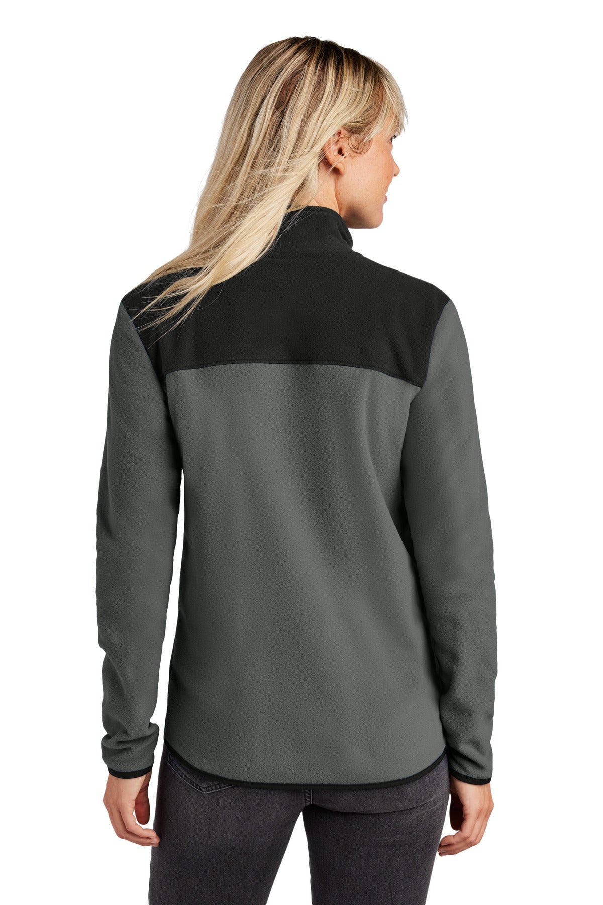 The North Face Women's Glacier Full-Zip Fleece Jacket - Asphalt Grey/ TNF Black