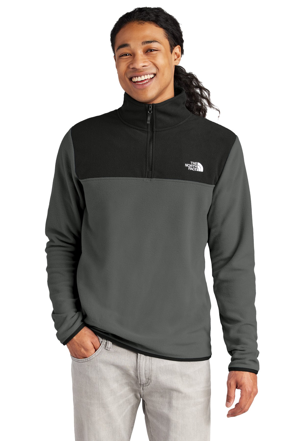 The North Face Glacier 1/4-Zip Fleece - Asphalt Grey/ TNF Black
