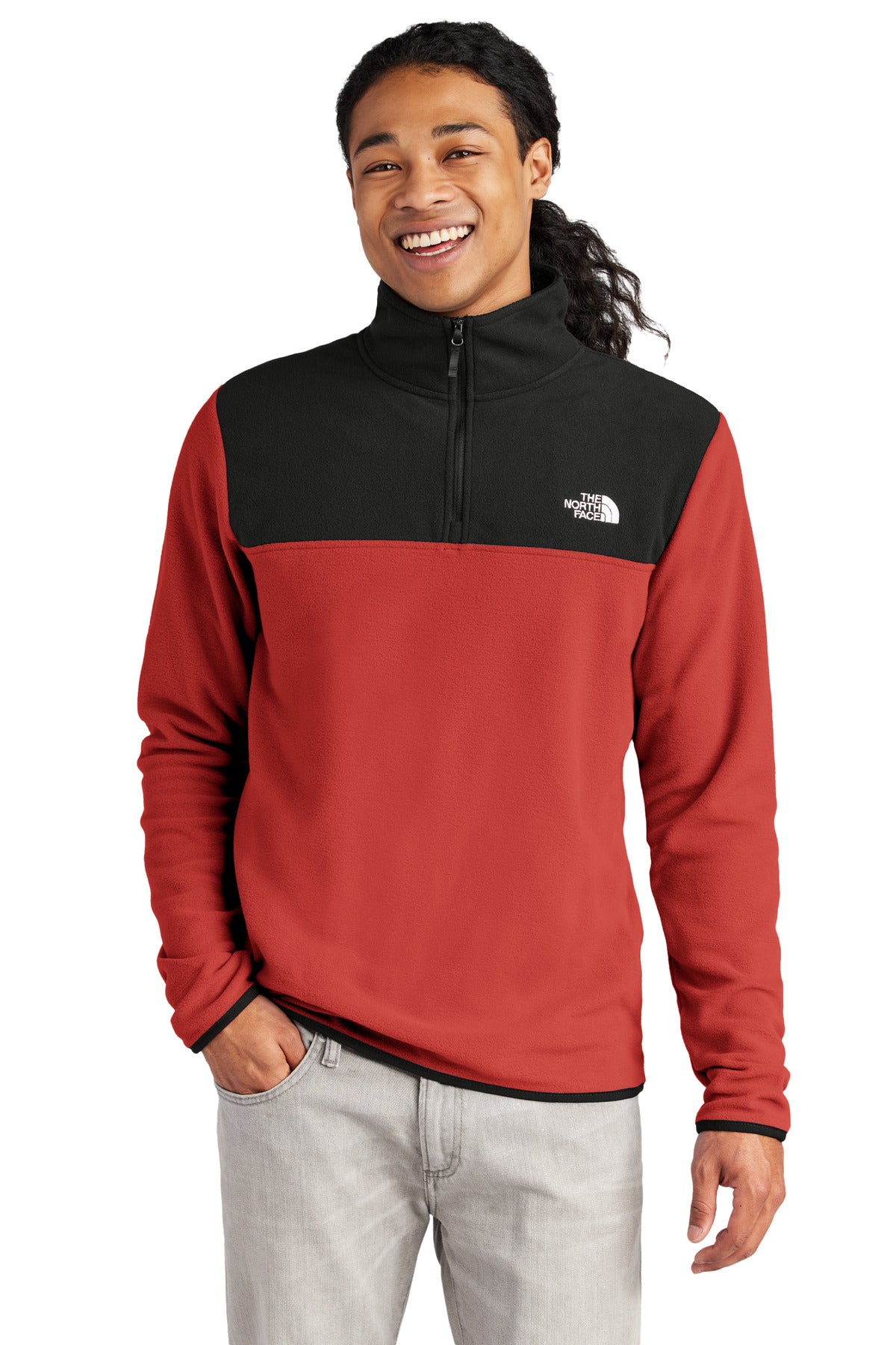 The North Face Glacier 1/4-Zip Fleece - Rage Red/ TNF Black