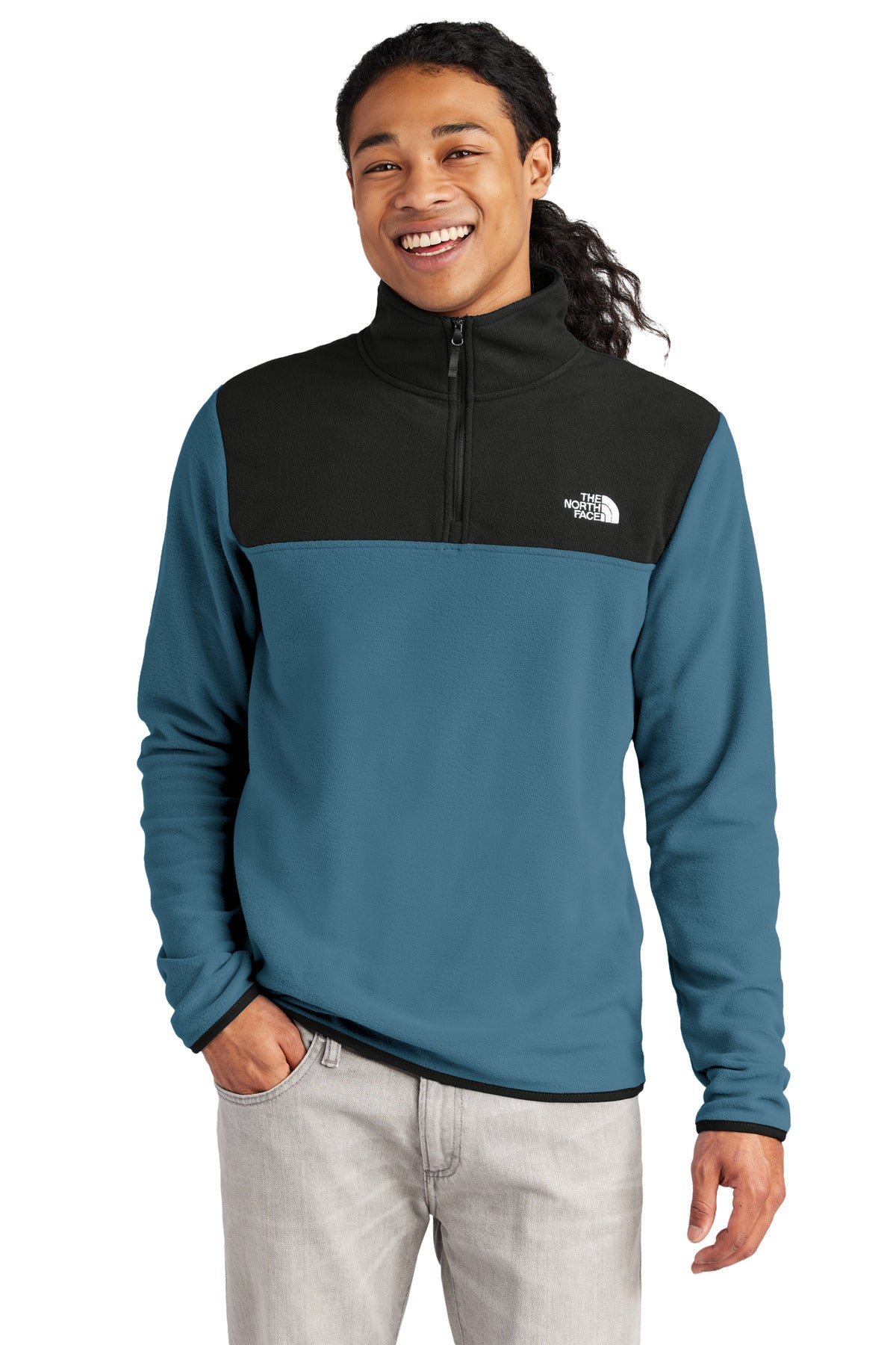 The North Face Glacier 1/4-Zip Fleece - Shady Blue/ TNF Black