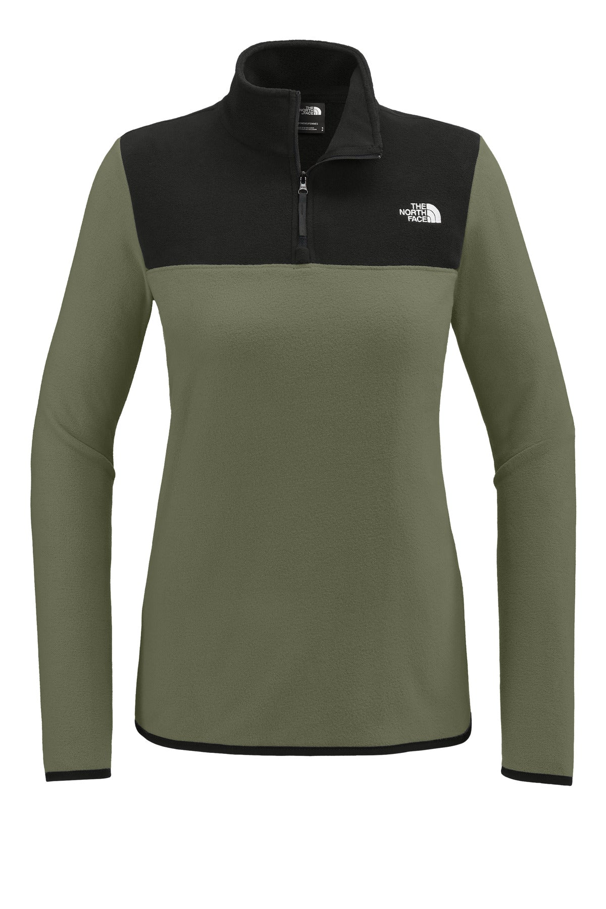 The North Face Women's Glacier 1/4-Zip Fleece - New Taupe Green/ TNF Black