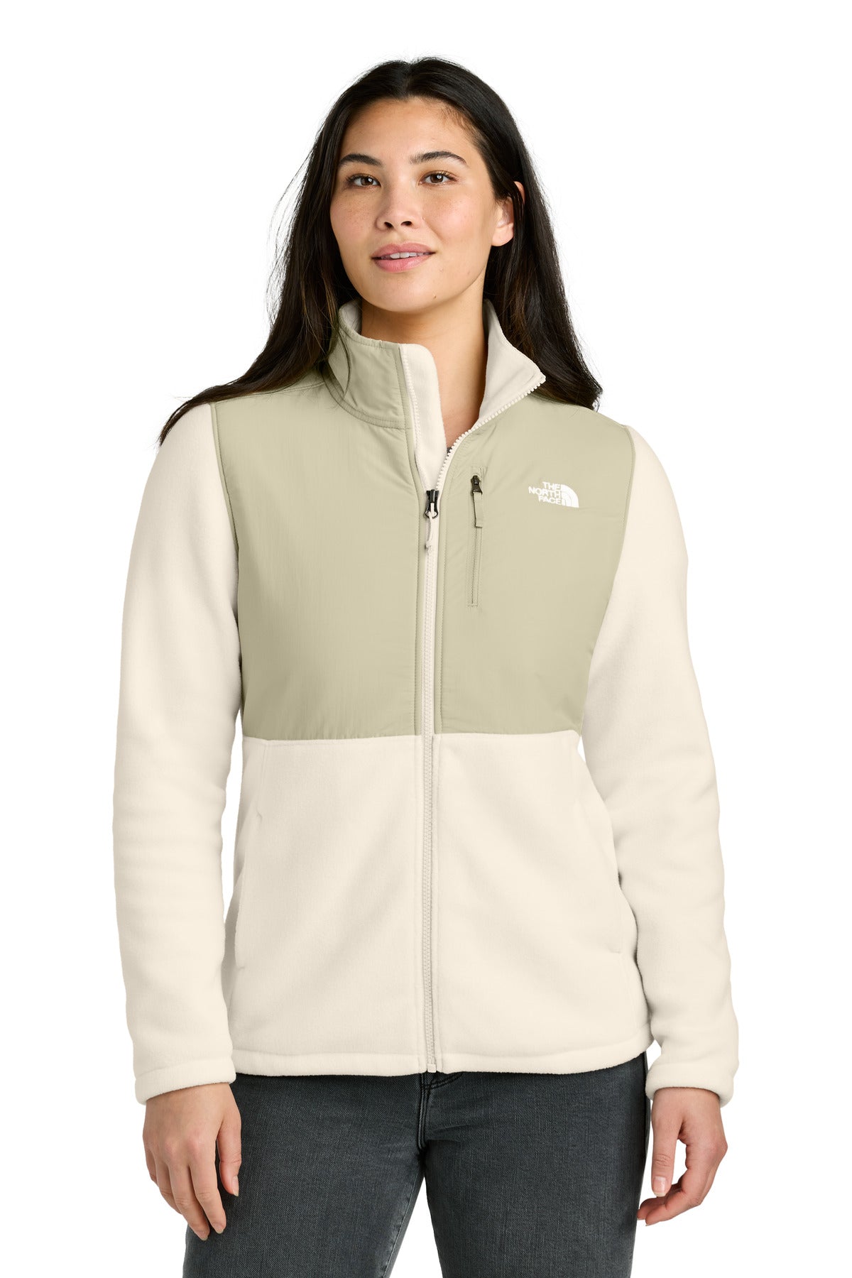 The North Face Women's Highest Peak Full-Zip Fleece Jacket - Gardenia White/ Gravel