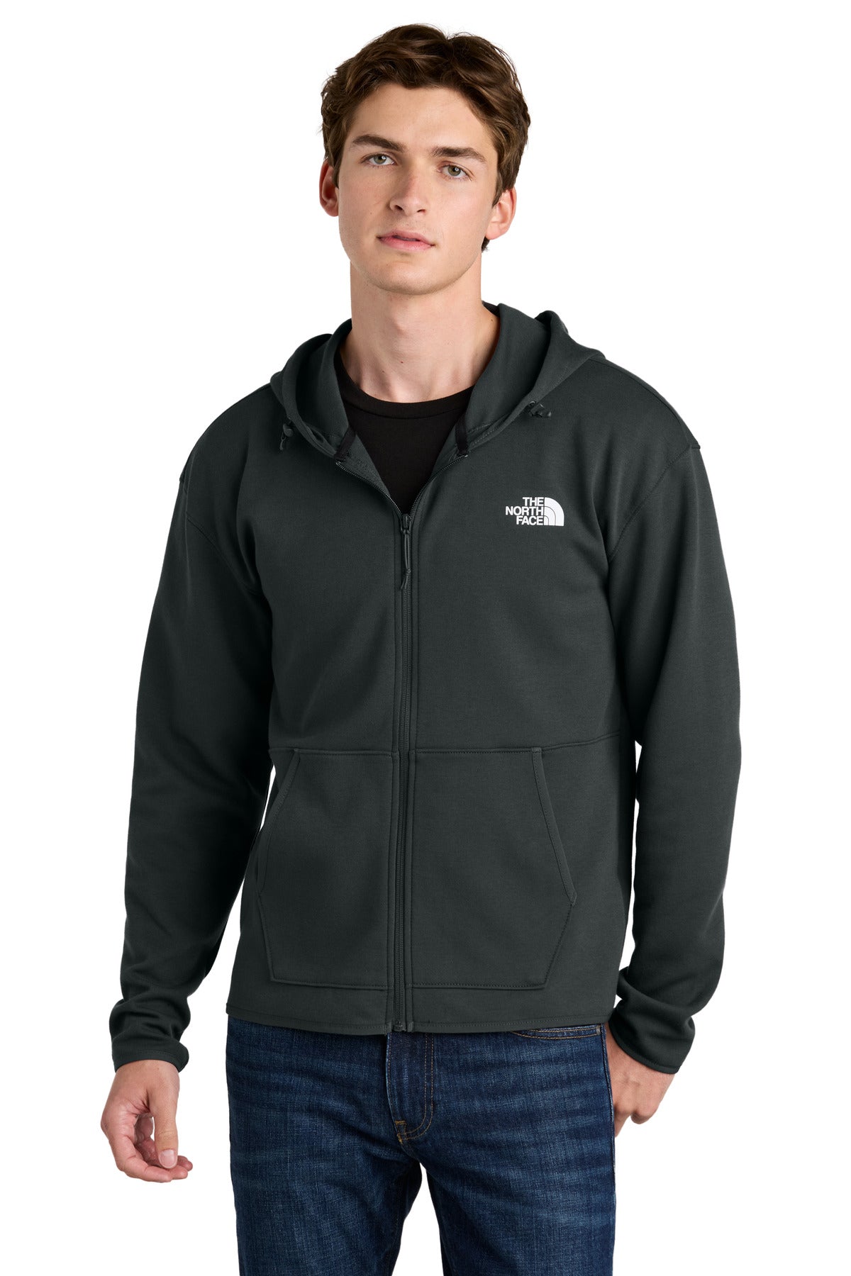 The North Face Double-Knit Full-Zip Hoodie - Asphalt Grey