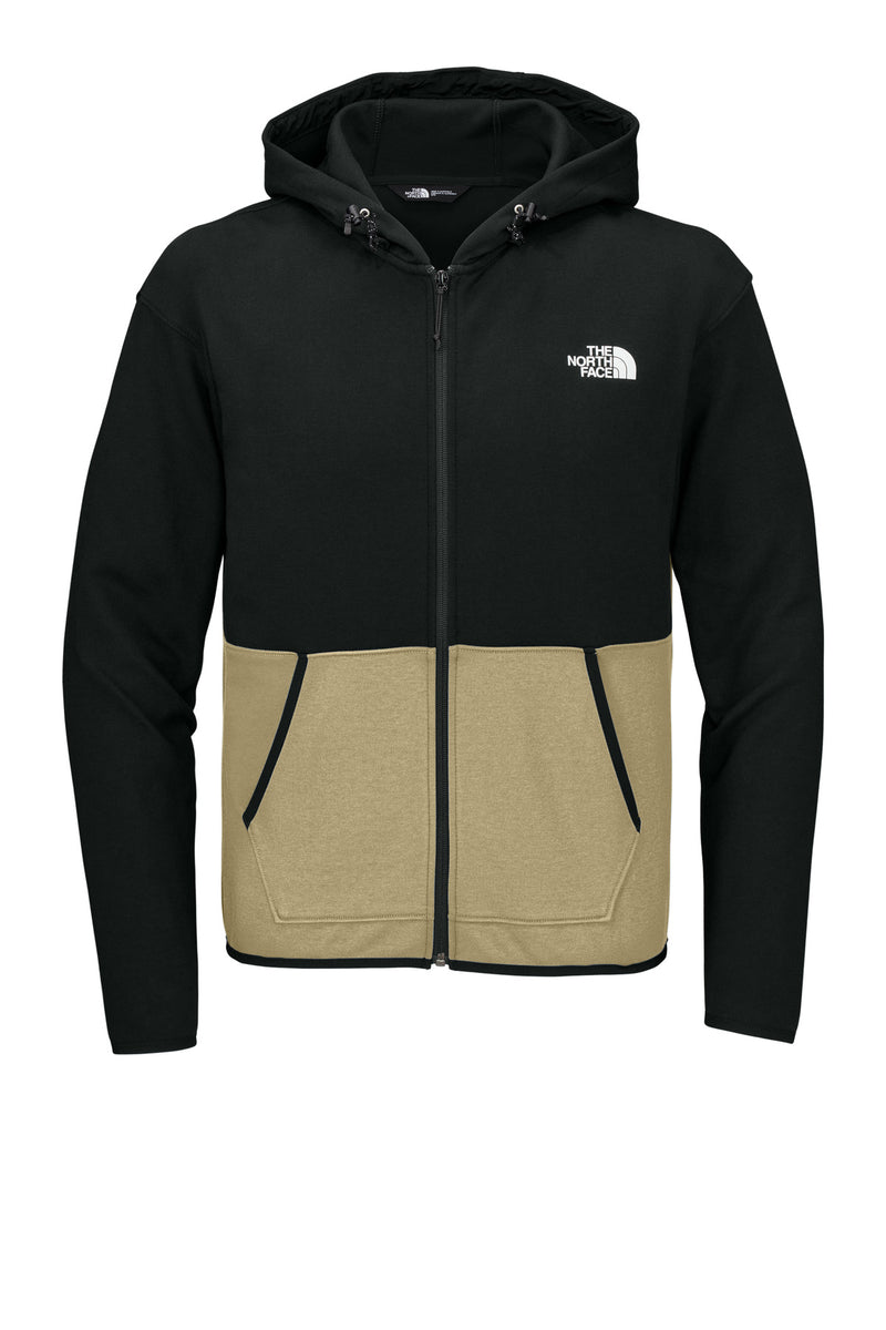 The North Face Double-Knit Full-Zip Hoodie - Khaki Stone/ TNF Black