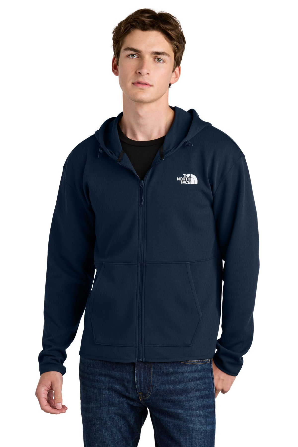 The North Face Double-Knit Full-Zip Hoodie - Summit Navy