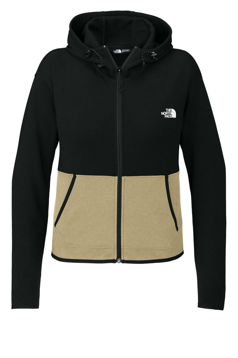 The North Face Women's Double-Knit Full-Zip Hoodie - Khaki Stone/ TNF Black