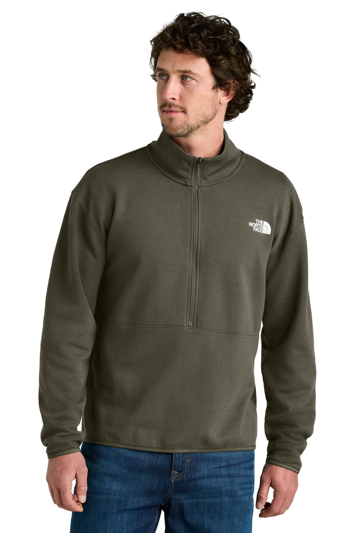 The North Face Double-Knit 1/2-Zip Fleece - New Taupe Green