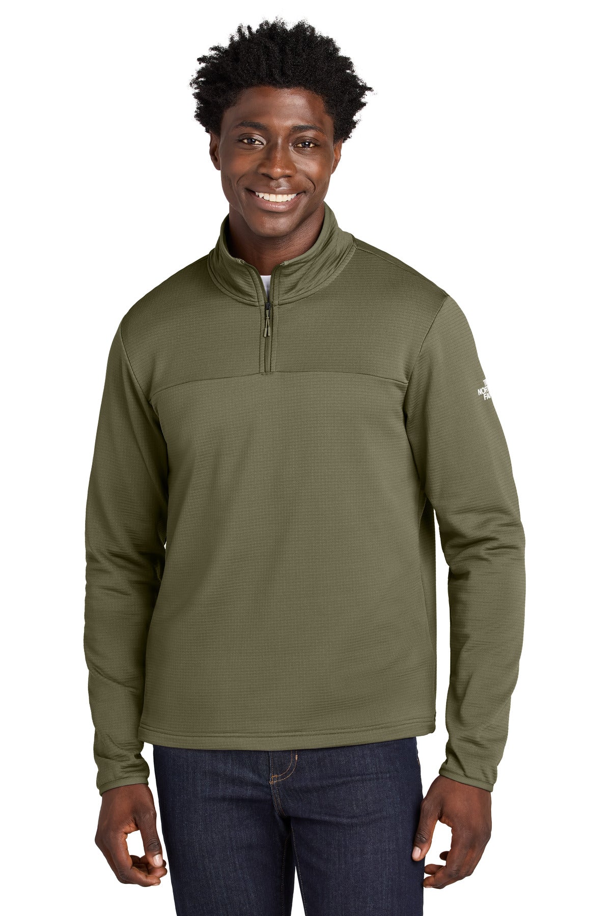 The North Face Aim 1/4-Zip Fleece - Burnt Olive Green