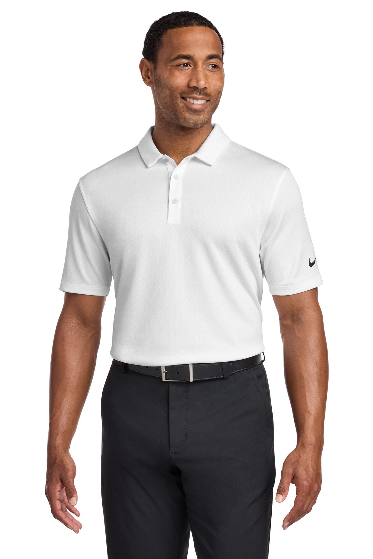 Nike Dri-FIT Hex Textured Polo - White