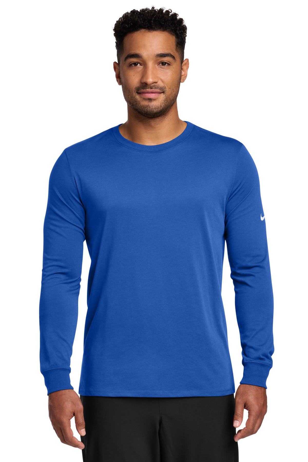 Nike Dri-FIT Cotton/Poly Long Sleeve Tee - Rush Blue