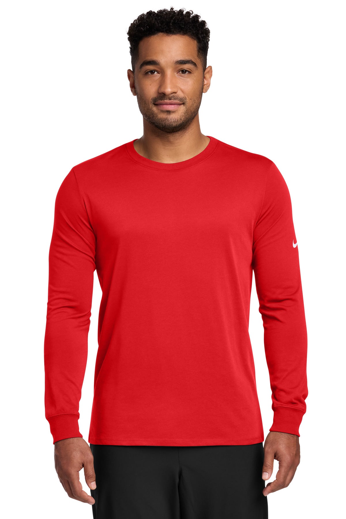 Nike Dri-FIT Cotton/Poly Long Sleeve Tee - University Red