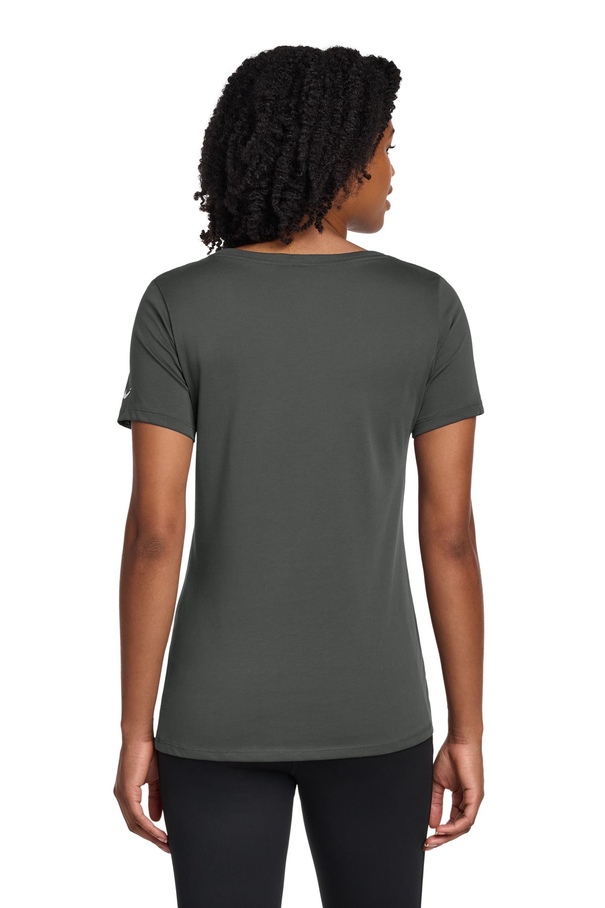 Nike Women's Dri-FIT Cotton/Poly Scoop Neck Tee - Anthracite