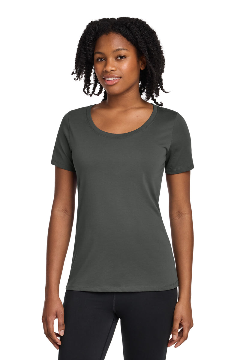 Nike Women's Dri-FIT Cotton/Poly Scoop Neck Tee - Anthracite