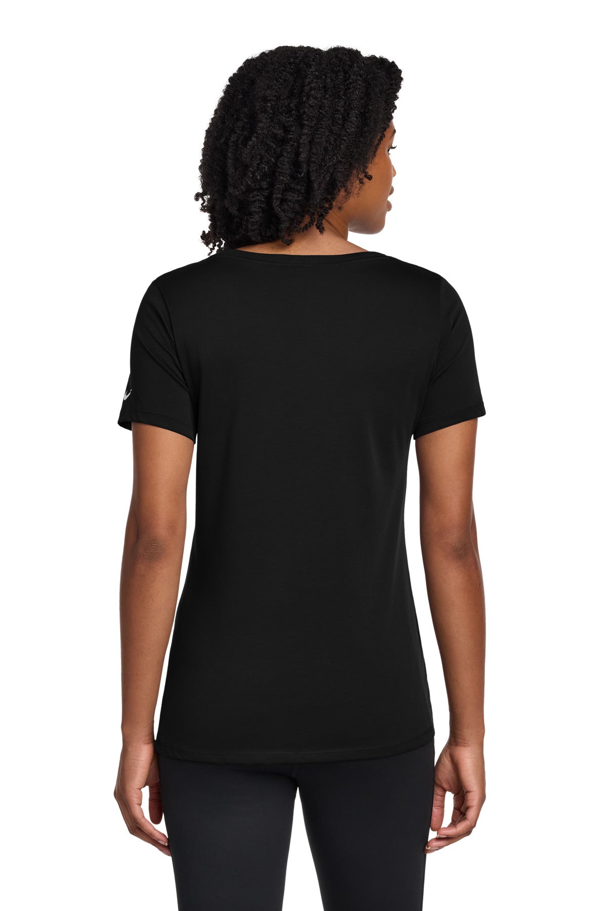 Nike Women's Dri-FIT Cotton/Poly Scoop Neck Tee - Black