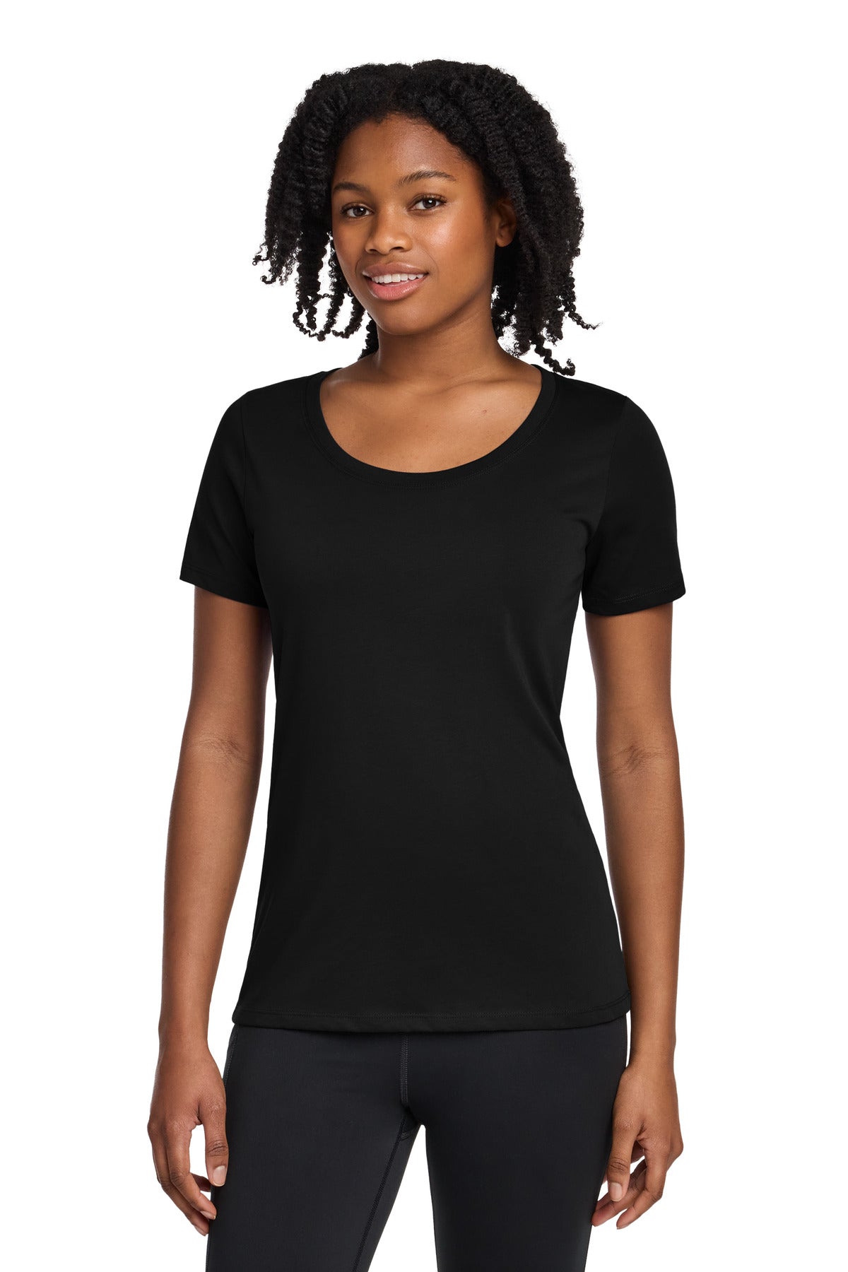 Nike Women's Dri-FIT Cotton/Poly Scoop Neck Tee - Black