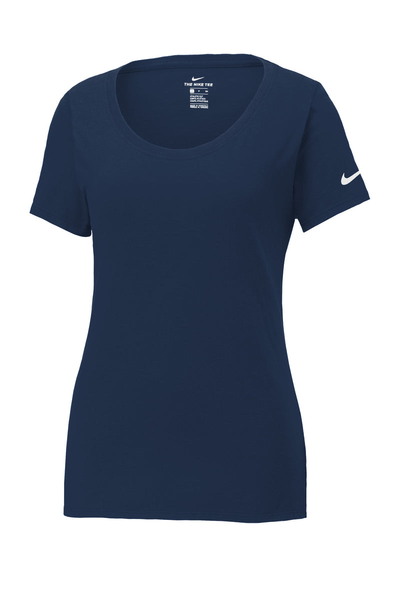 Nike Women's Dri-FIT Cotton/Poly Scoop Neck Tee - College Navy