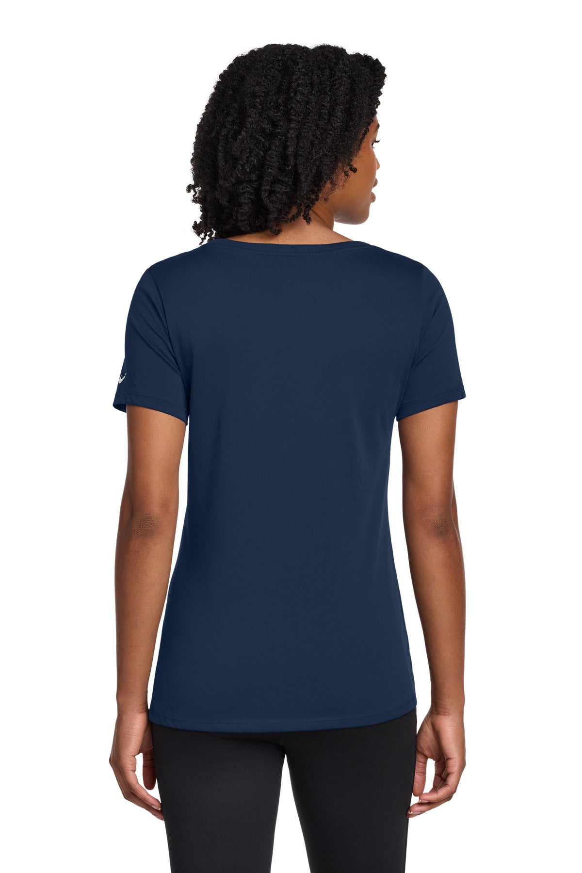 Nike Women's Dri-FIT Cotton/Poly Scoop Neck Tee - College Navy
