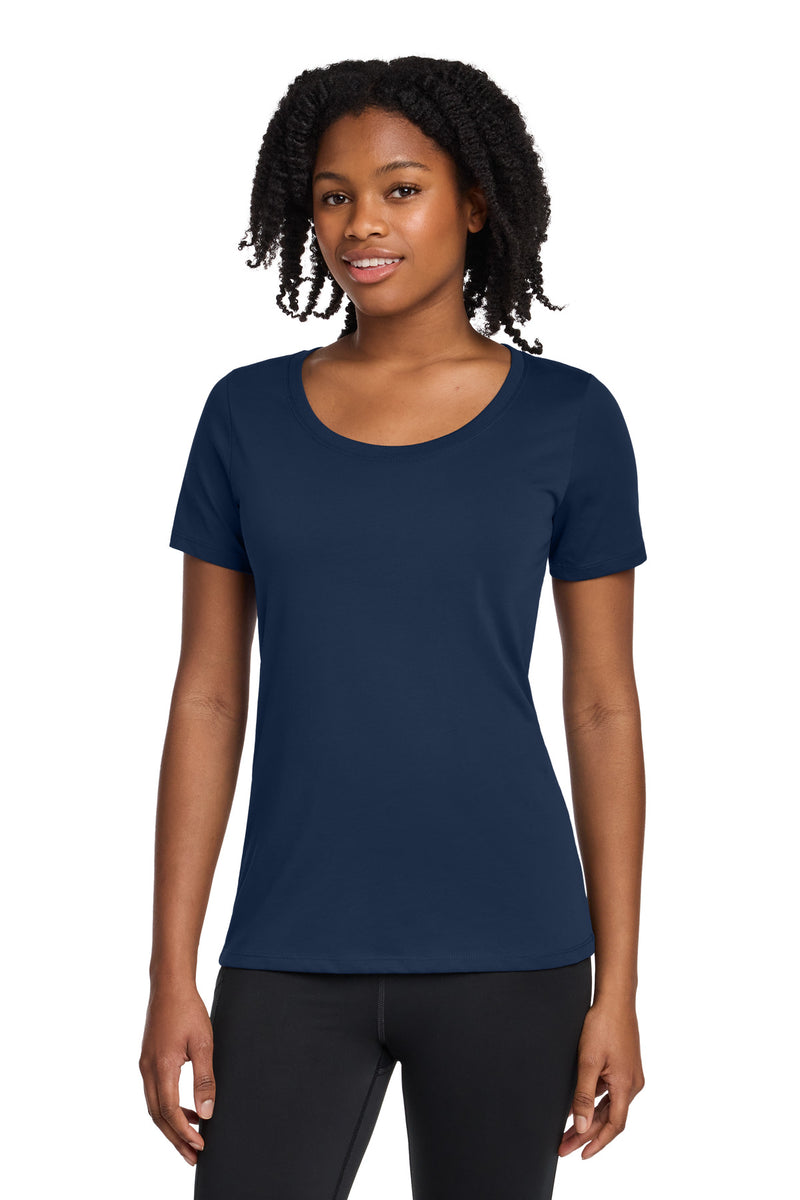 Nike Women's Dri-FIT Cotton/Poly Scoop Neck Tee - College Navy