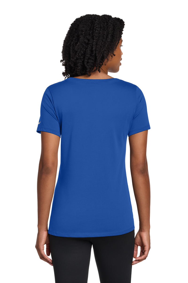 Nike Women's Dri-FIT Cotton/Poly Scoop Neck Tee - Rush Blue