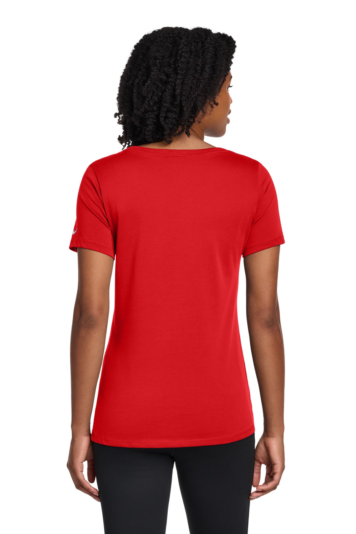 Nike Women's Dri-FIT Cotton/Poly Scoop Neck Tee - University Red