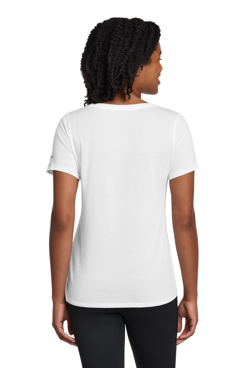 Nike Women's Dri-FIT Cotton/Poly Scoop Neck Tee - White