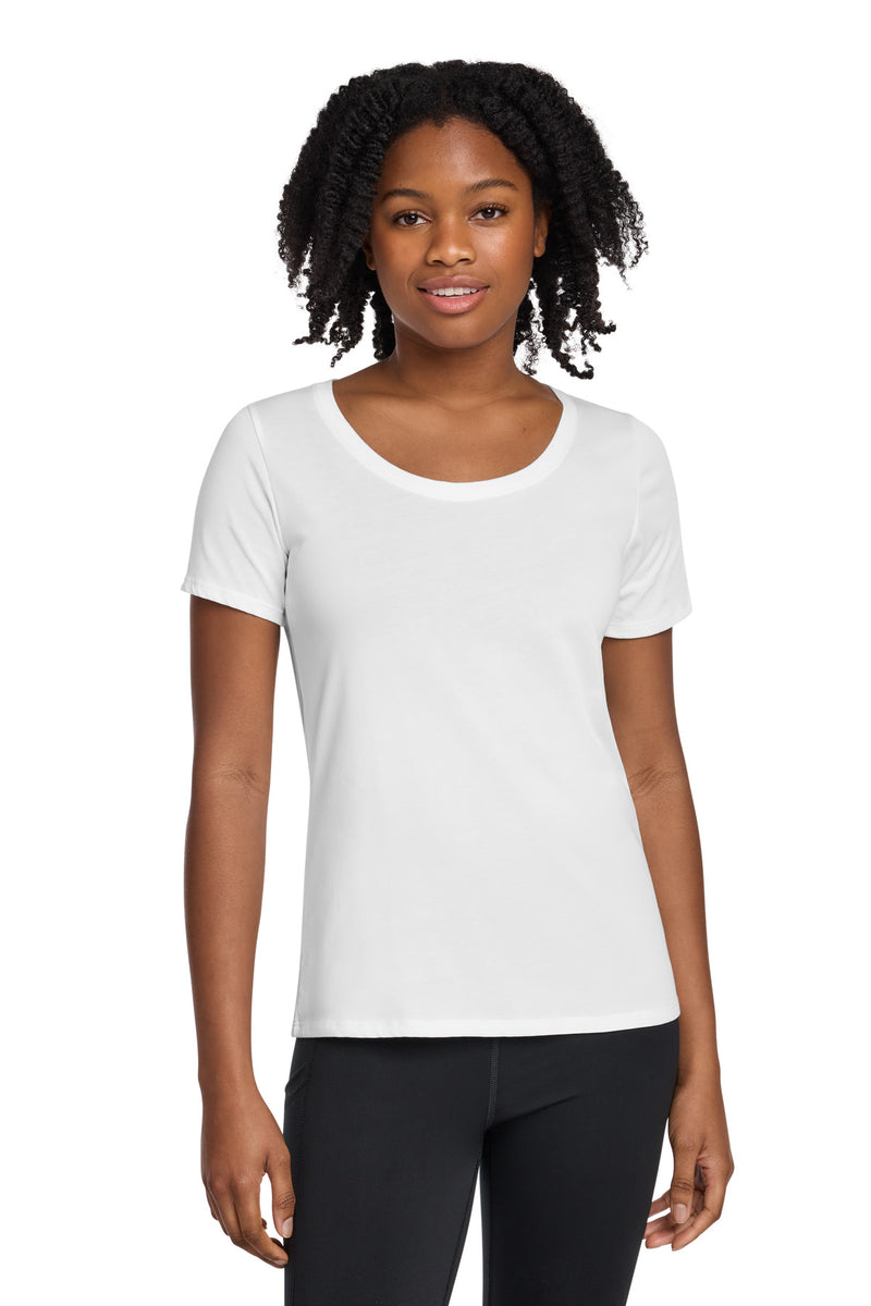 Nike Women's Dri-FIT Cotton/Poly Scoop Neck Tee - White