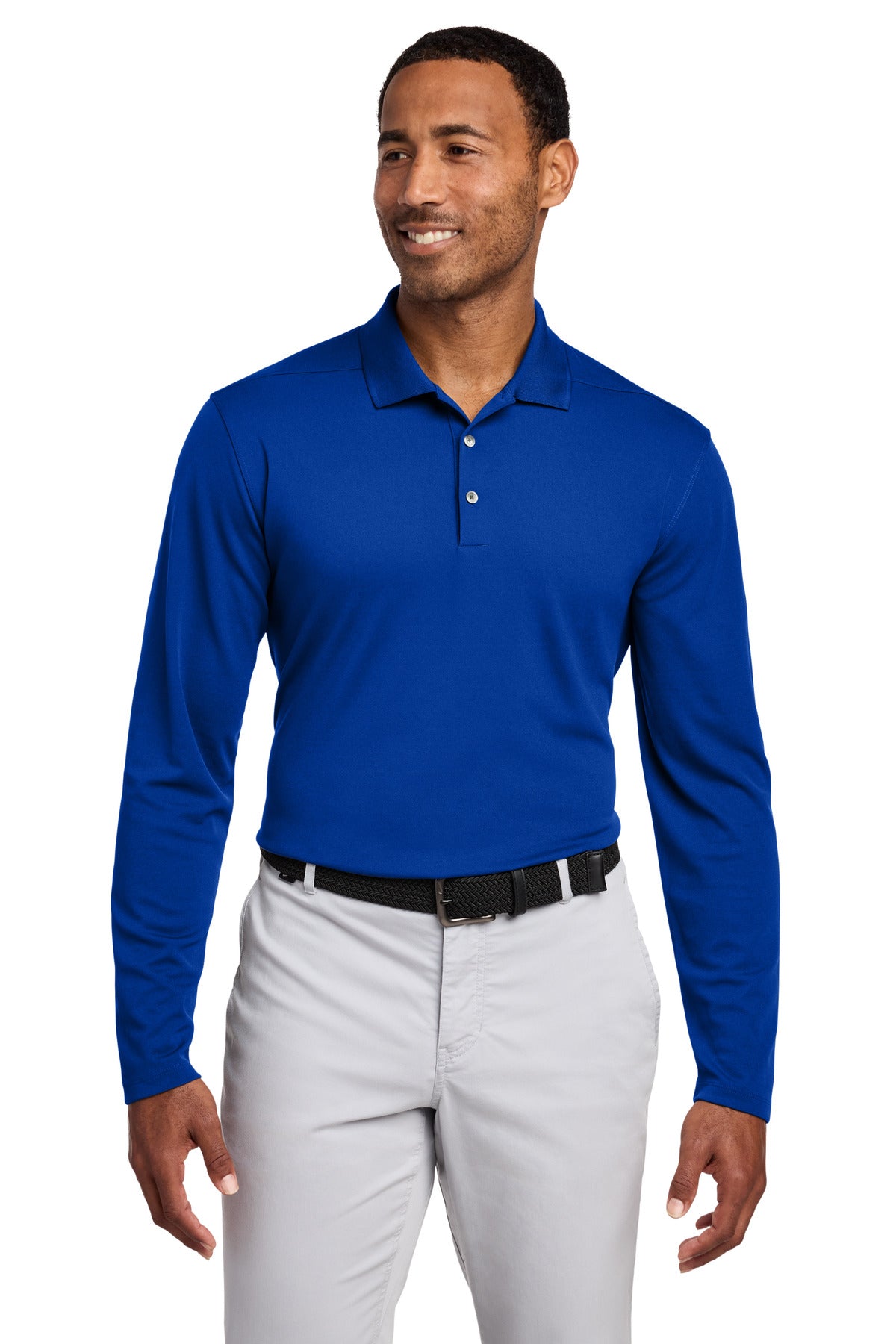 Nike Dri-FIT Micro Pique 2.0 Long Sleeve Polo - Game Royal